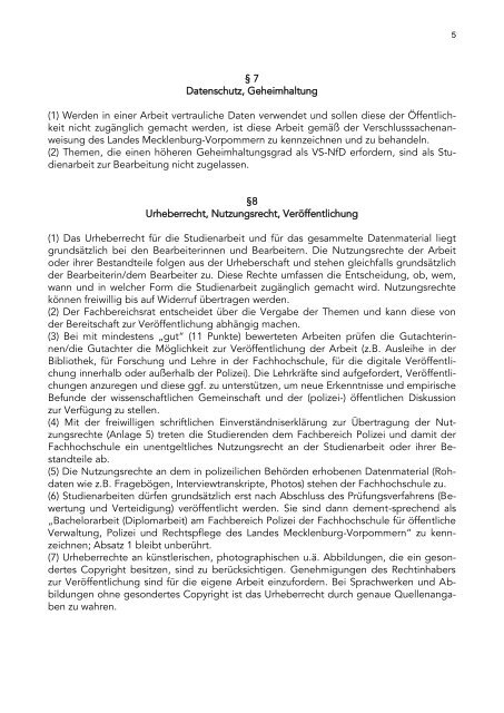 Ordnung zur Bachelor- und Diplomarbeit und deren Verteidigung