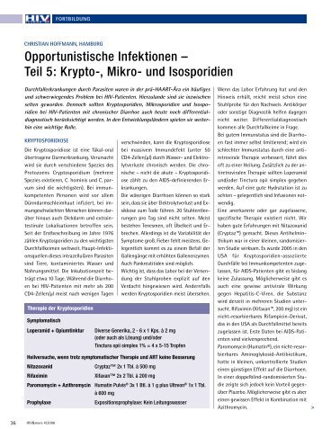 Teil 5: Krypto-, Mikro- und Isosporidien - HIV & More