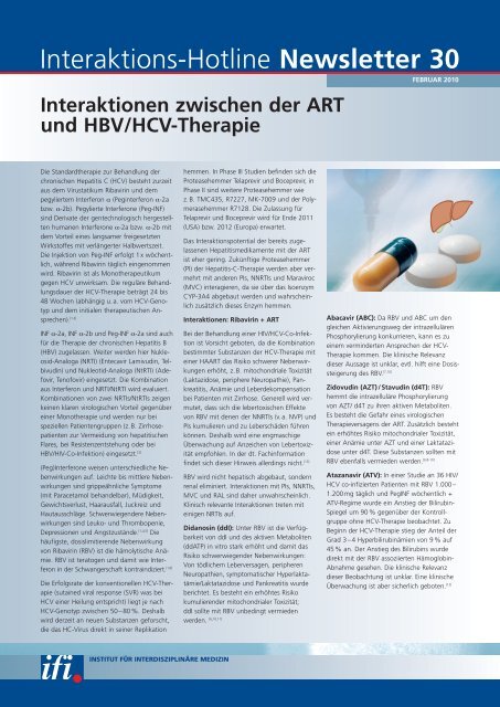 Interaktions-Hotline Newsletter 30 Februar 2010 - Hepatitis&More