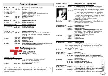 Gottesdienste - Kirchengemeinde St. Bonifatius Fulda-Horas