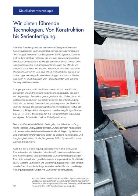 Dieselkaltstarttechnologie - BorgWarner BERU Systems GmbH