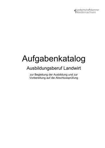 Aufgabenkatalog - Landwirtschaftskammer Niedersachsen