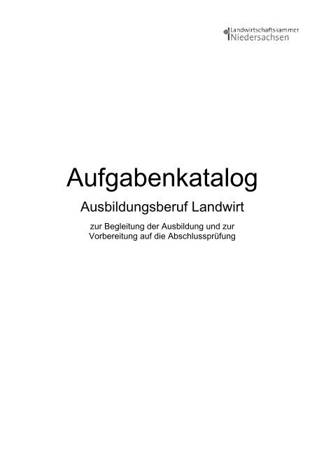 Aufgabenkatalog - Landwirtschaftskammer Niedersachsen