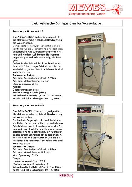 Spritz-und Lackiertechnik .cdr - MEWES Oberflächentechnik GmbH