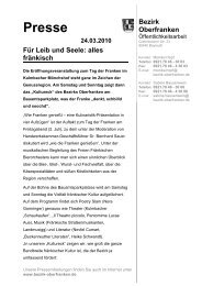 Presse 24.03.2010 Für Leib und Seele: alles ... - Bezirk Oberfranken