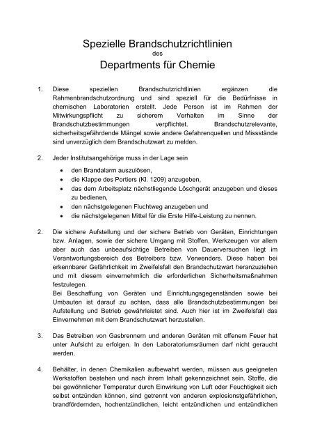 Laborordnung des Departments für Chemie - Department für Chemie