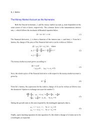 The Money Market Account as the Numeraire