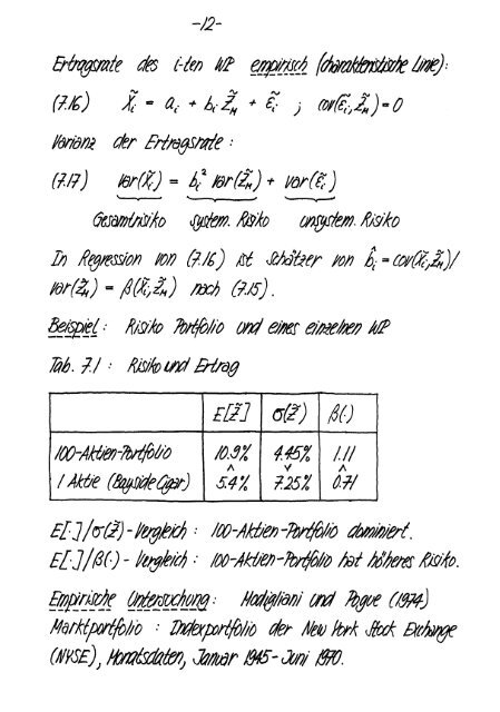 Finanzmarktanalyse II