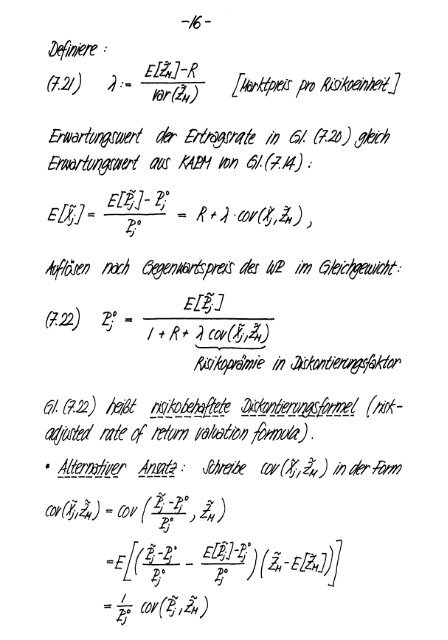 Finanzmarktanalyse II