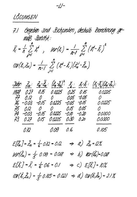 Finanzmarktanalyse II