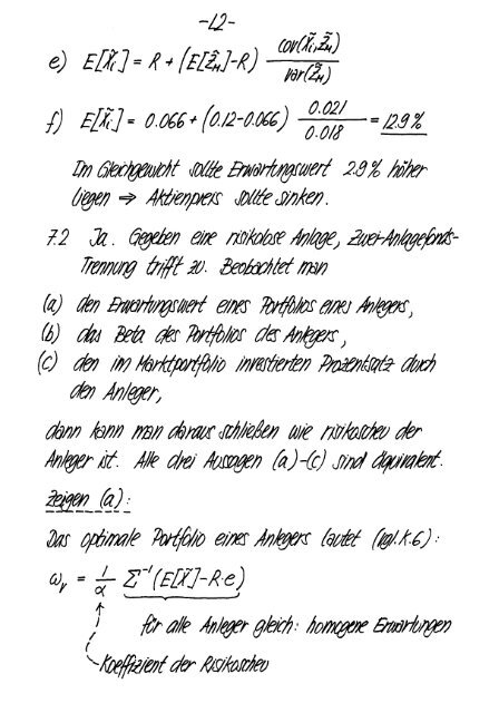 Finanzmarktanalyse II