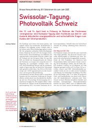 Swissolar-Tagung: Photovoltaik Schweiz - HK-GebÃ¤udetechnik
