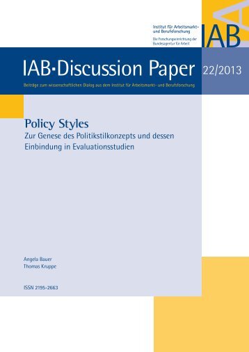 Policy Styles -Zur Genese des Politikstilkonzepts und dessen ... - IAB