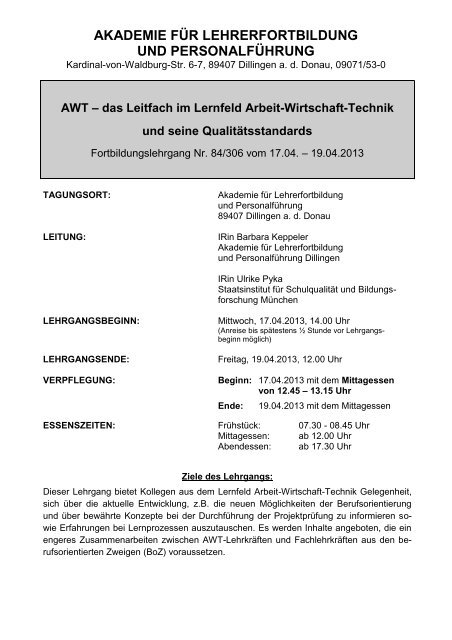 Programm - Landesarbeitsgemeinschaft Arbeit - Wirtschaft - Technik