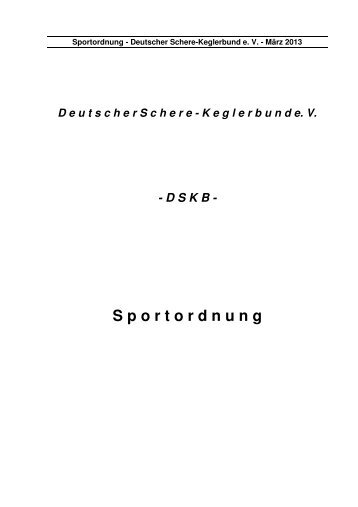 Sportordnung 2013 - DSKB