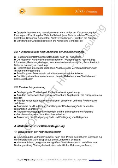 checkliste vertriebscontrolling - HKC-Consulting