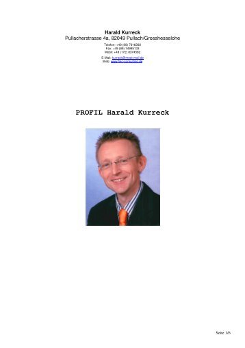 PROFIL Harald Kurreck - HKC-Consulting