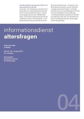 Heft 04/2013 - Deutsches Zentrum für Altersfragen