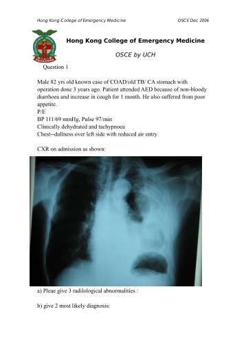 Hong Kong College of Emergency Medicine OSCE by UCH ...