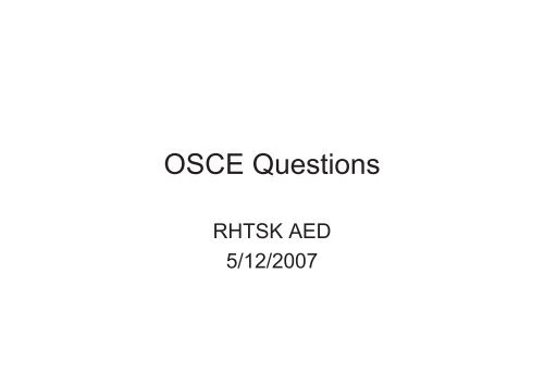 OSCE (Answers)