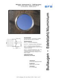 Bullaugen Edelstahl und Aluminium, Verglasungsrahmen - BFB GmbH