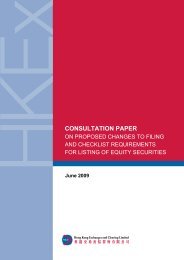 consultation paper - Hong Kong Exchanges and Clearing Limited