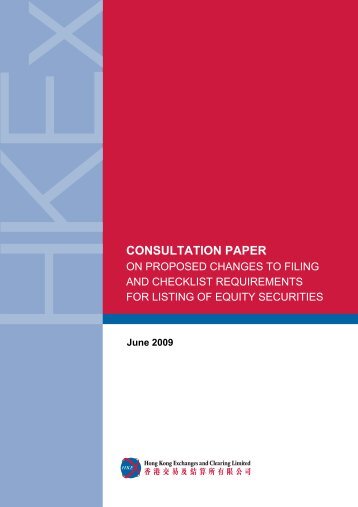 consultation paper - Hong Kong Exchanges and Clearing Limited