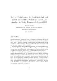 Bericht: Praktikum an der Stadtbibliothek und Besuch des ASIS&T ...