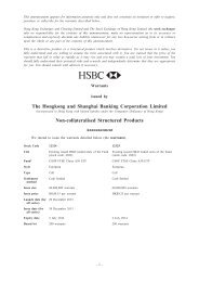 The Hongkong and Shanghai Banking Corporation ... - HKExnews
