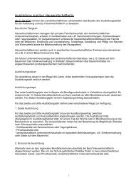 Ausbildung zum/zur Hauswirtschafter/in - Bezirk Oberfranken