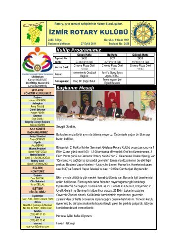 İZMİR ROTARY KULÜBÜ - Rotary 2440.Bölge