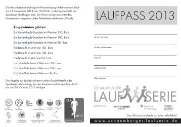 LAUFPASS 2013 - MTV Obernkirchen