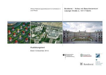 Auslobungstext Wettbewerb Bundesrat Anbau, 1. Phase