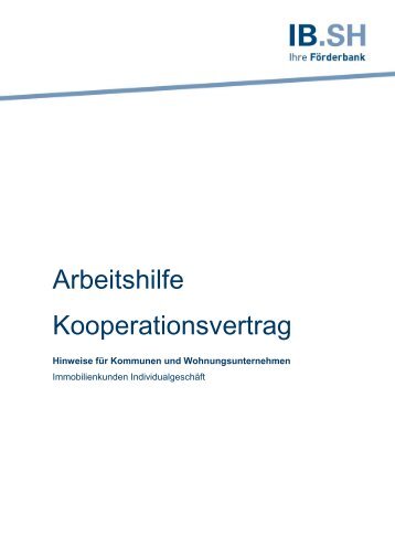 Arbeitshilfe zum Kooperationsvertrag - Investitionsbank Schleswig ...