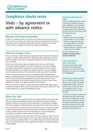 Visits - by agreement or with advance notice - HM Revenue & Customs