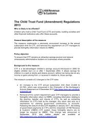 The Child Trust Fund (Amendment) - HM Revenue & Customs