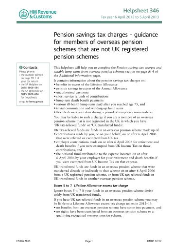 Pension savings tax charges - guidance for members of overseas ...