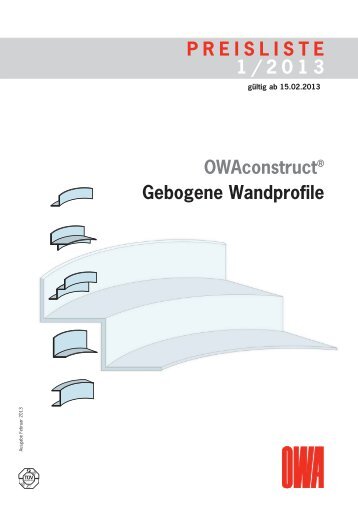 OWAconstruct ® gebogene Wandprofile – Preisliste 1/2013 [PDF ...