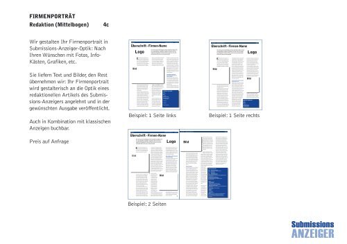 media-Daten 2014 - Submissions-Anzeiger Verlag GmbH