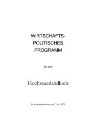 WIRTSCHAFTS - Hochsauerlandkreis