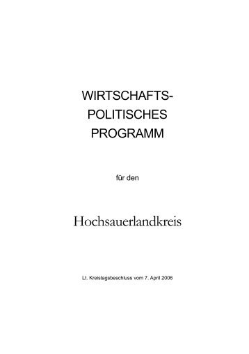 WIRTSCHAFTS - Hochsauerlandkreis