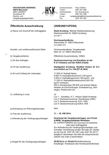 Öffentliche Ausschreibung (39/B/260/13/FD54) - 09