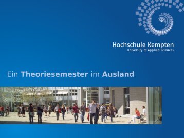 Teil II - Informationen zur Zielregion - Hochschule Kempten