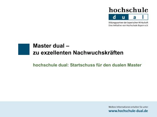Präsentation Master dual für Unternehmen - Hochschule dual