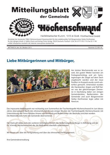 Liebe Mitbürgerinnen und Mitbürger, - Höchenschwand