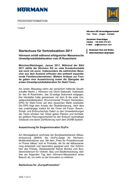 Mehr Sicherheit für Garagentore - Hörmann KG