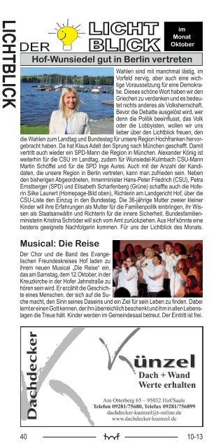 Oktober - Hof Programm