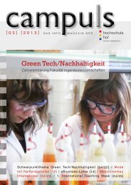 Green Tech/Nachhaltigkeit - Hochschule Hof