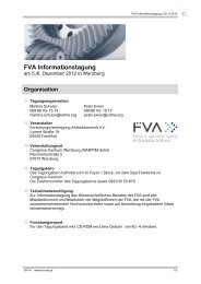 Anmeldung Teilnehmer Informationstagung - FVA