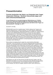 Pressemitteilung 514-DE (PDF) - Hohenstein Institute